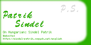 patrik sindel business card